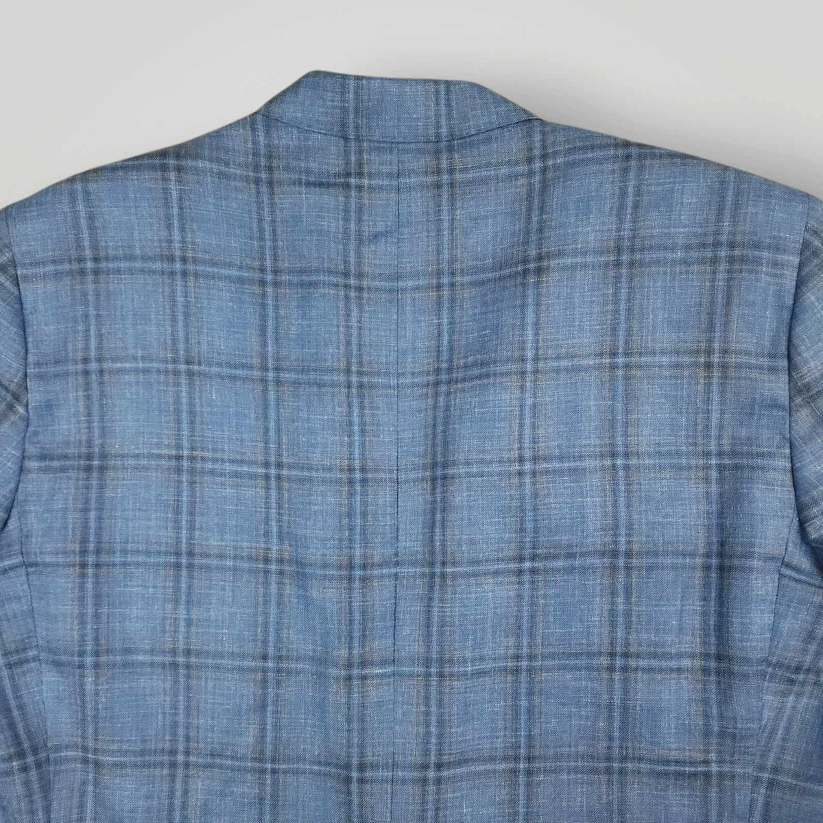 Jack Victor Loro Piana Summertime Portly Fit Wool Silk Linen Plaid Sport Coat 44S
