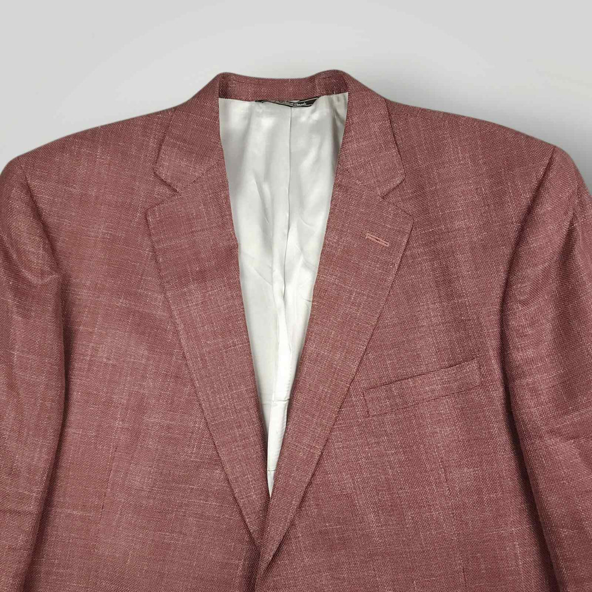 Jack Victor Hopsack Portly Fit Italian Wool Silk Linen Sport Coat 44S