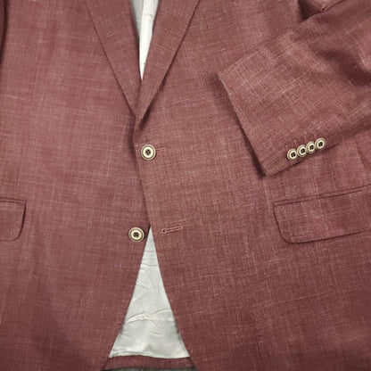 Jack Victor Hopsack Portly Fit Italian Wool Silk Linen Sport Coat 44S
