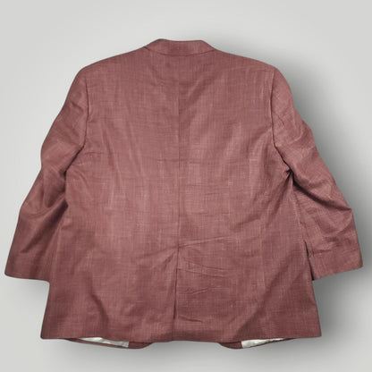 Jack Victor Hopsack Portly Fit Italian Wool Silk Linen Sport Coat 44S