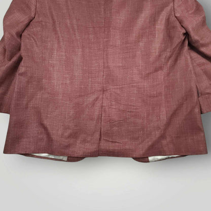 Jack Victor Hopsack Portly Fit Italian Wool Silk Linen Sport Coat 44S