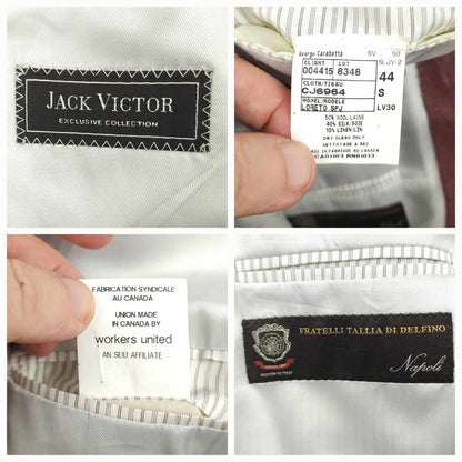 Jack Victor Hopsack Portly Fit Italian Wool Silk Linen Sport Coat 44S