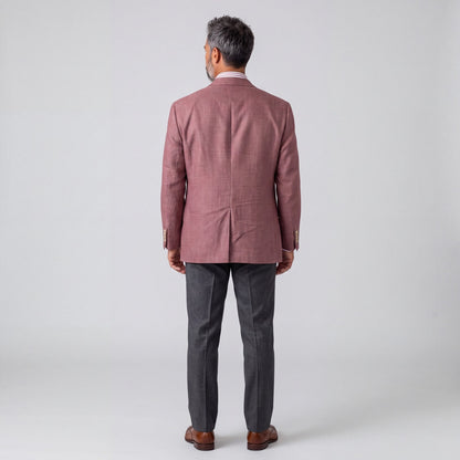Jack Victor Hopsack Portly Fit Italian Wool Silk Linen Sport Coat 44S