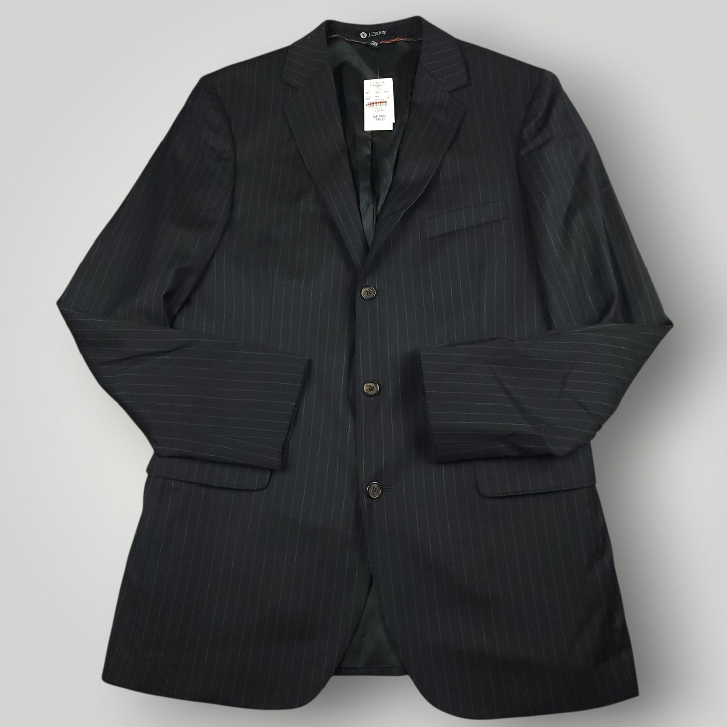 Y2K Italian Wool Pinstripe Luxury Sport Coat 40L