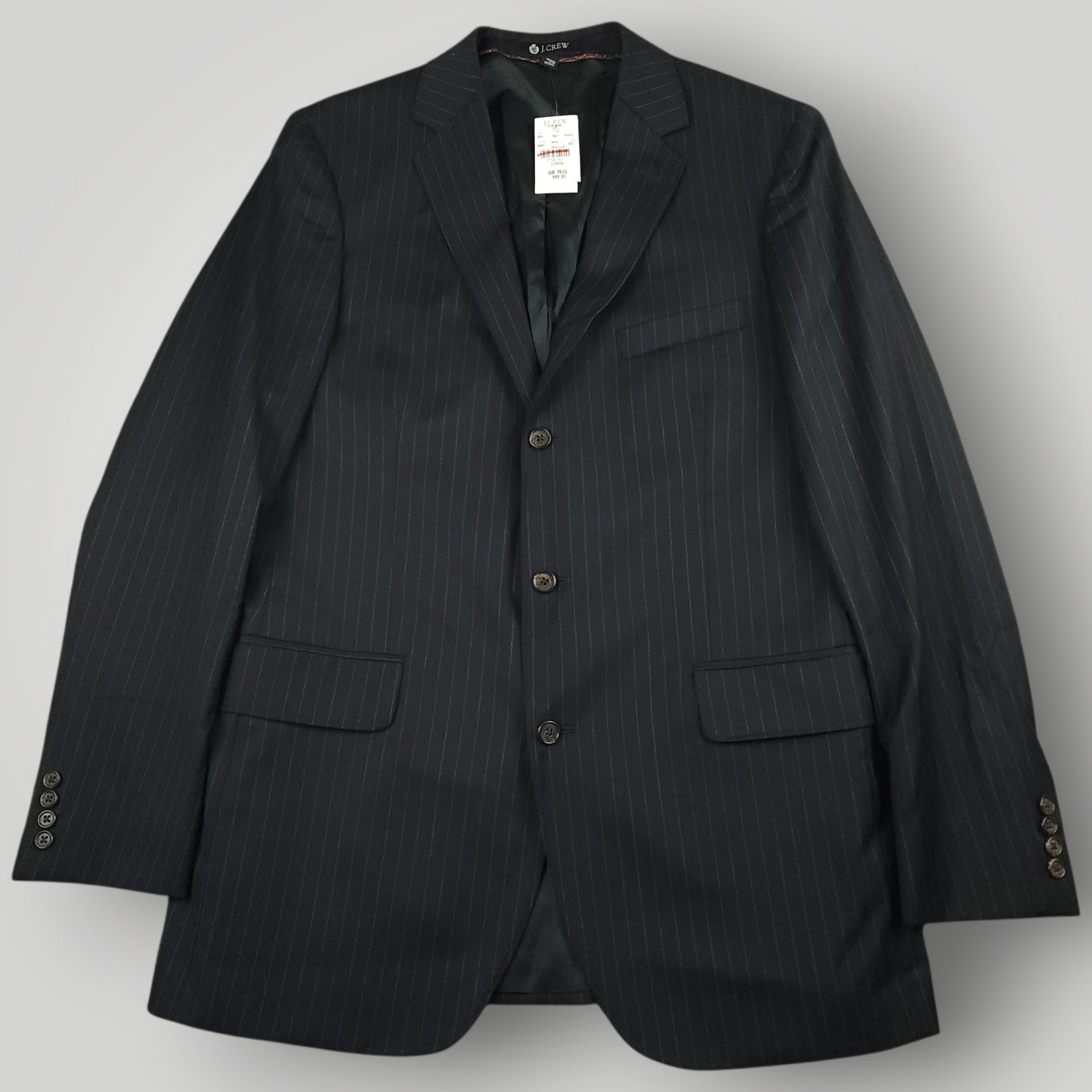 Y2K Italian Wool Pinstripe Luxury Sport Coat 40L