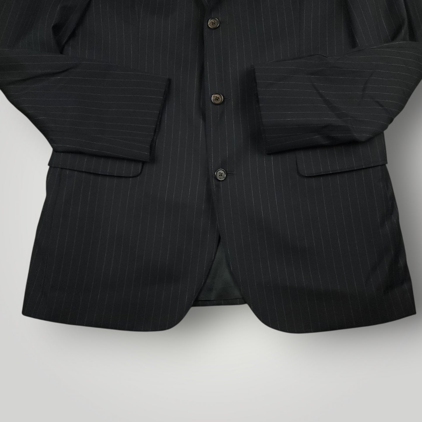 Y2K Italian Wool Pinstripe Luxury Sport Coat 40L