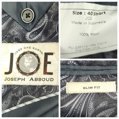 Joe Joseph Abboud Slim Fit Flannel Wool Houndstooth Sport Coat 40S
