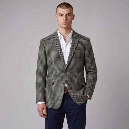 Joe Joseph Abboud Slim Fit Flannel Wool Houndstooth Sport Coat 40S