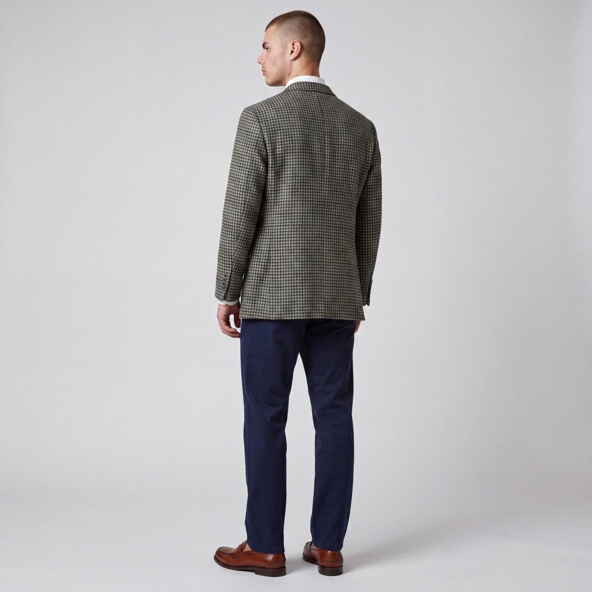 Joe Joseph Abboud Slim Fit Flannel Wool Houndstooth Sport Coat 40S