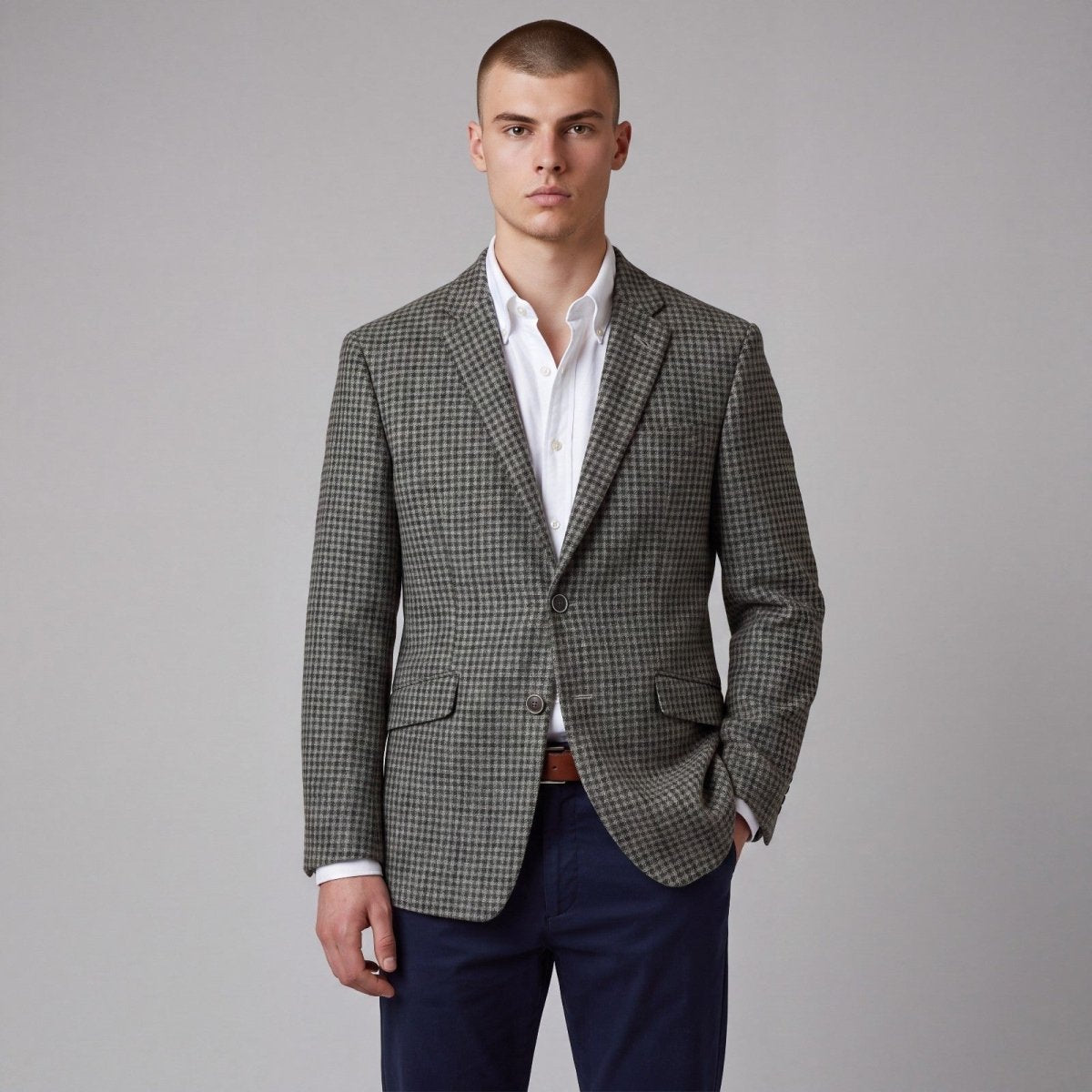Joe Joseph Abboud Slim Fit Flannel Wool Houndstooth Sport Coat 40S