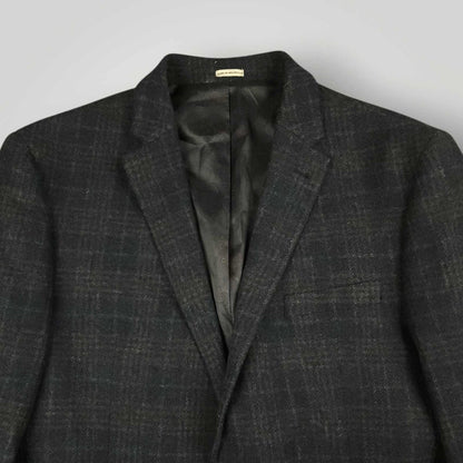 Joseph Abboud Joe Slim Fit Flannel Wool Elbow Patch Plaid Sport Coat 48R/S