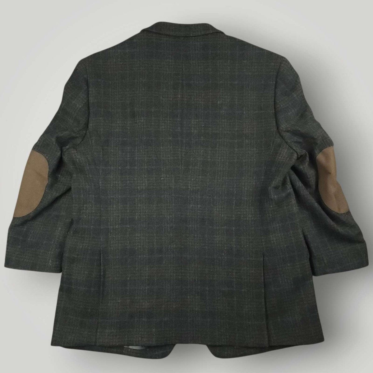 Joseph Abboud Joe Slim Fit Flannel Wool Elbow Patch Plaid Sport Coat 48R/S