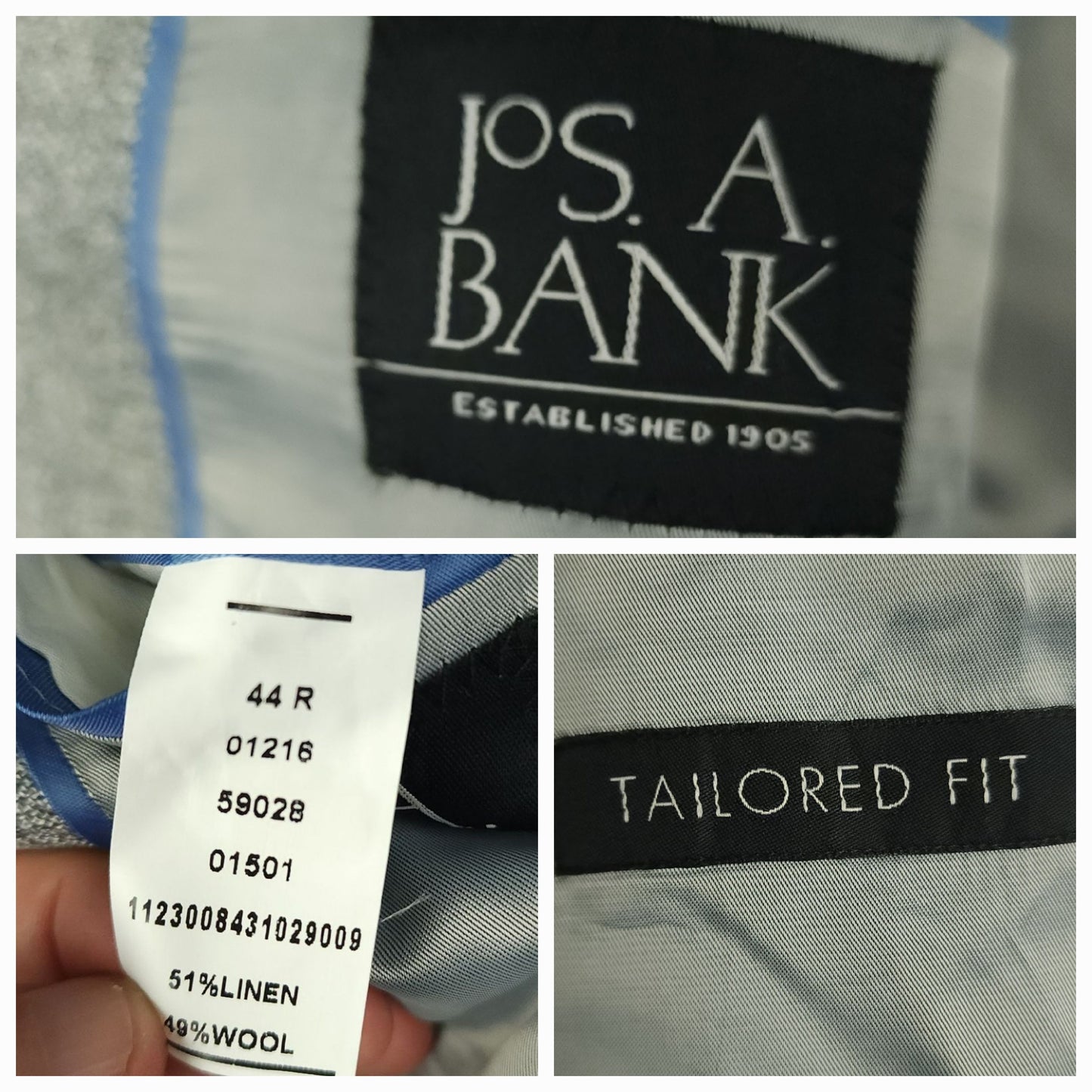 Tailored Fit Linen Wool Sport Coat 44R