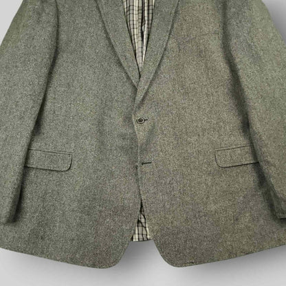 Jos A Bank 1905 Flannel Wool Elbow Patch Tailored Fit Sport Coat 52L