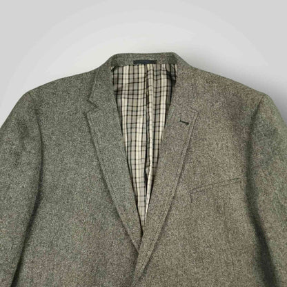 Jos A Bank 1905 Flannel Wool Elbow Patch Tailored Fit Sport Coat 52L