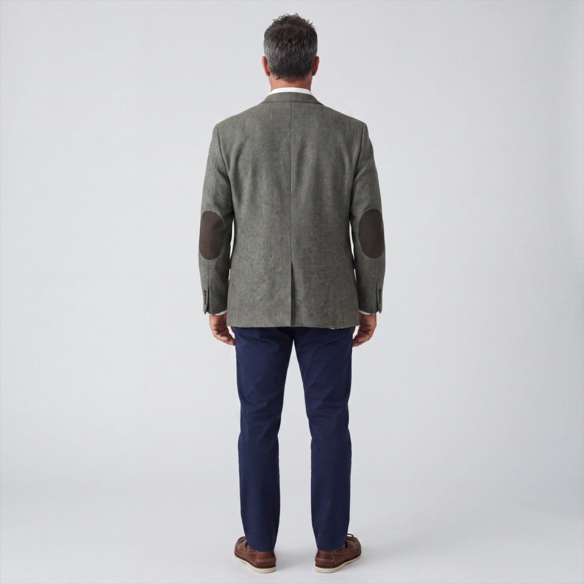 Jos A Bank 1905 Flannel Wool Elbow Patch Tailored Fit Sport Coat 52L