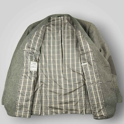 Jos A Bank 1905 Flannel Wool Elbow Patch Tailored Fit Sport Coat 52L