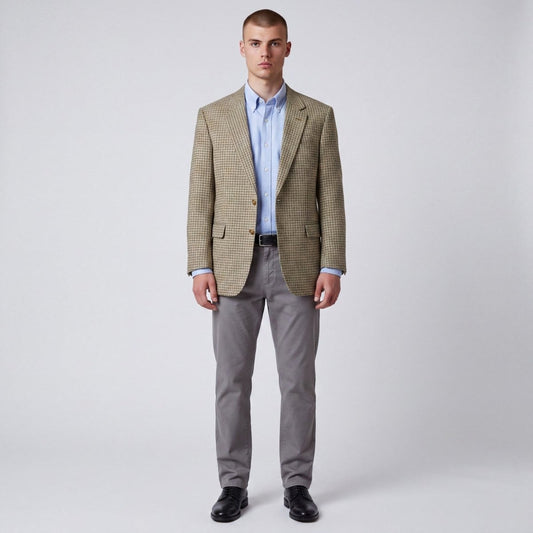 Jos A Bank Gun Club Check Silk Wool Classic Fit Sport Coat 48L