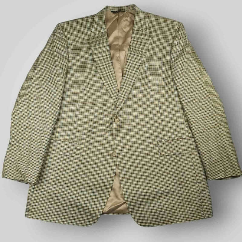 Jos A Bank Gun Club Check Silk Wool Classic Fit Sport Coat 48L