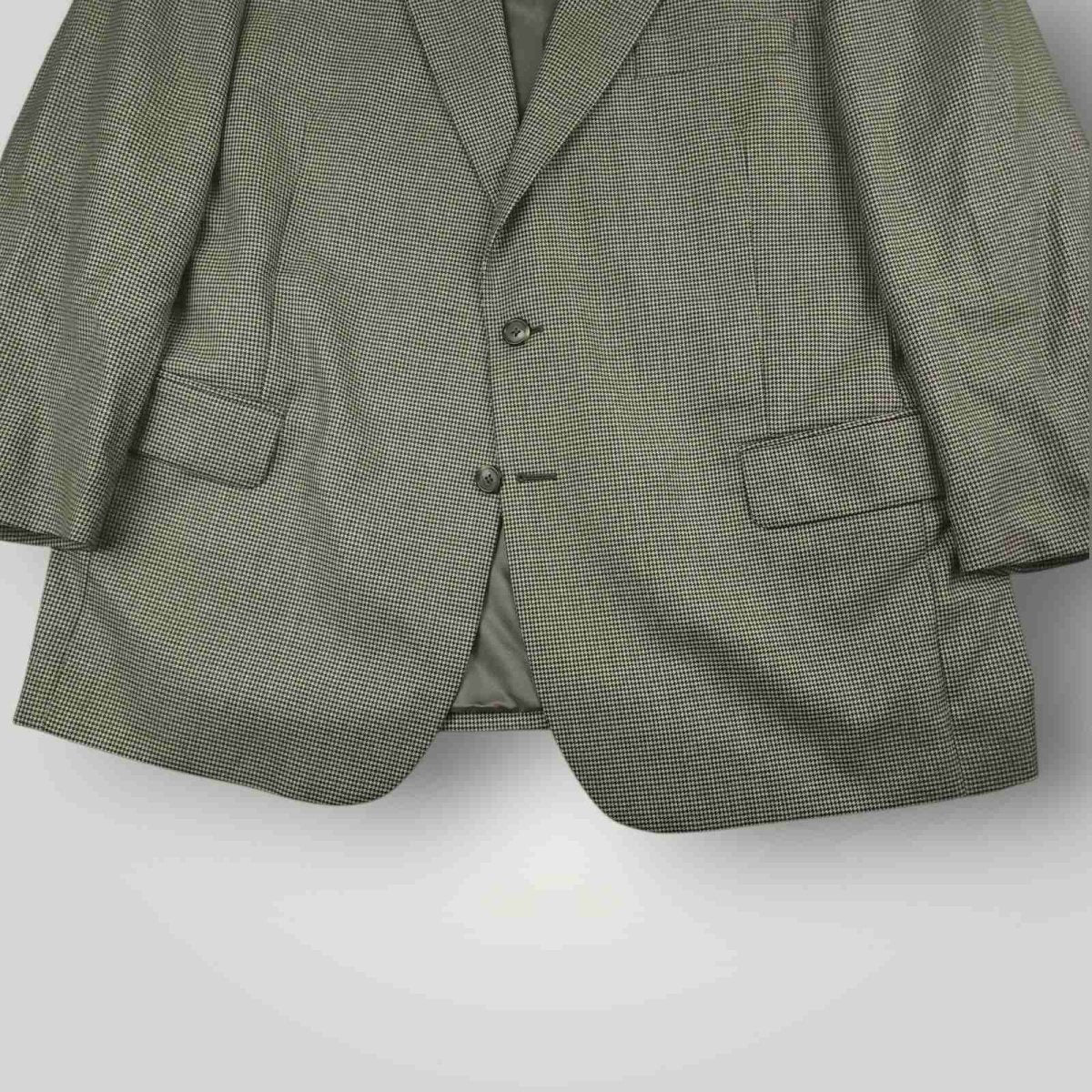 Jos A Bank Houndstooth Wide Lapel Wool Portly Fit Sport Coat  46S