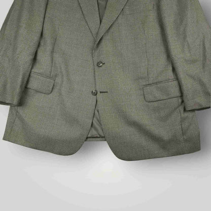 Jos A Bank Houndstooth Wide Lapel Wool Portly Fit Sport Coat  46S