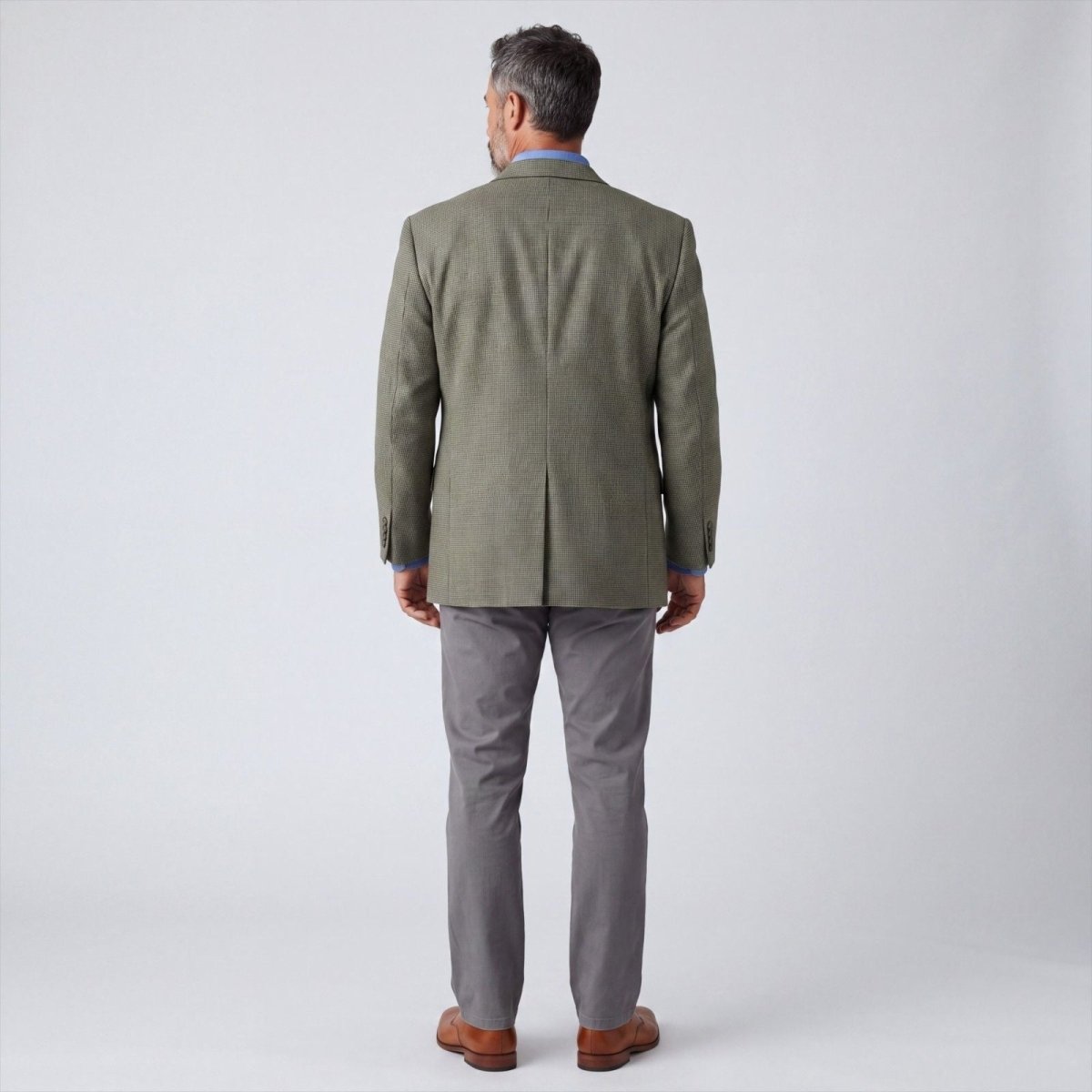 Jos A Bank Houndstooth Wide Lapel Wool Portly Fit Sport Coat  46S
