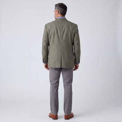 Jos A Bank Houndstooth Wide Lapel Wool Portly Fit Sport Coat  46S