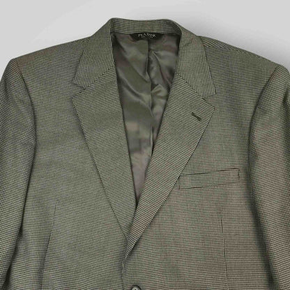 Jos A Bank Houndstooth Wide Lapel Wool Portly Fit Sport Coat  46S