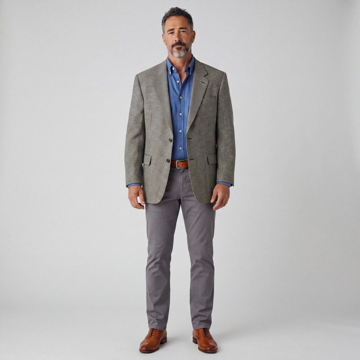Jos A Bank Houndstooth Wide Lapel Wool Portly Fit Sport Coat  46S