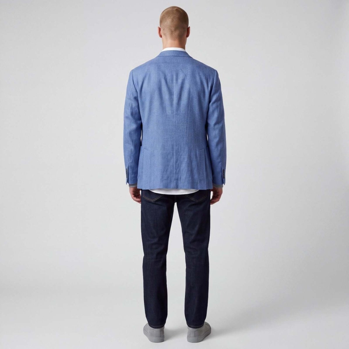 Jos A Bank Traveler Slim Fit Unstructured Glen Check Sport Coat 44L