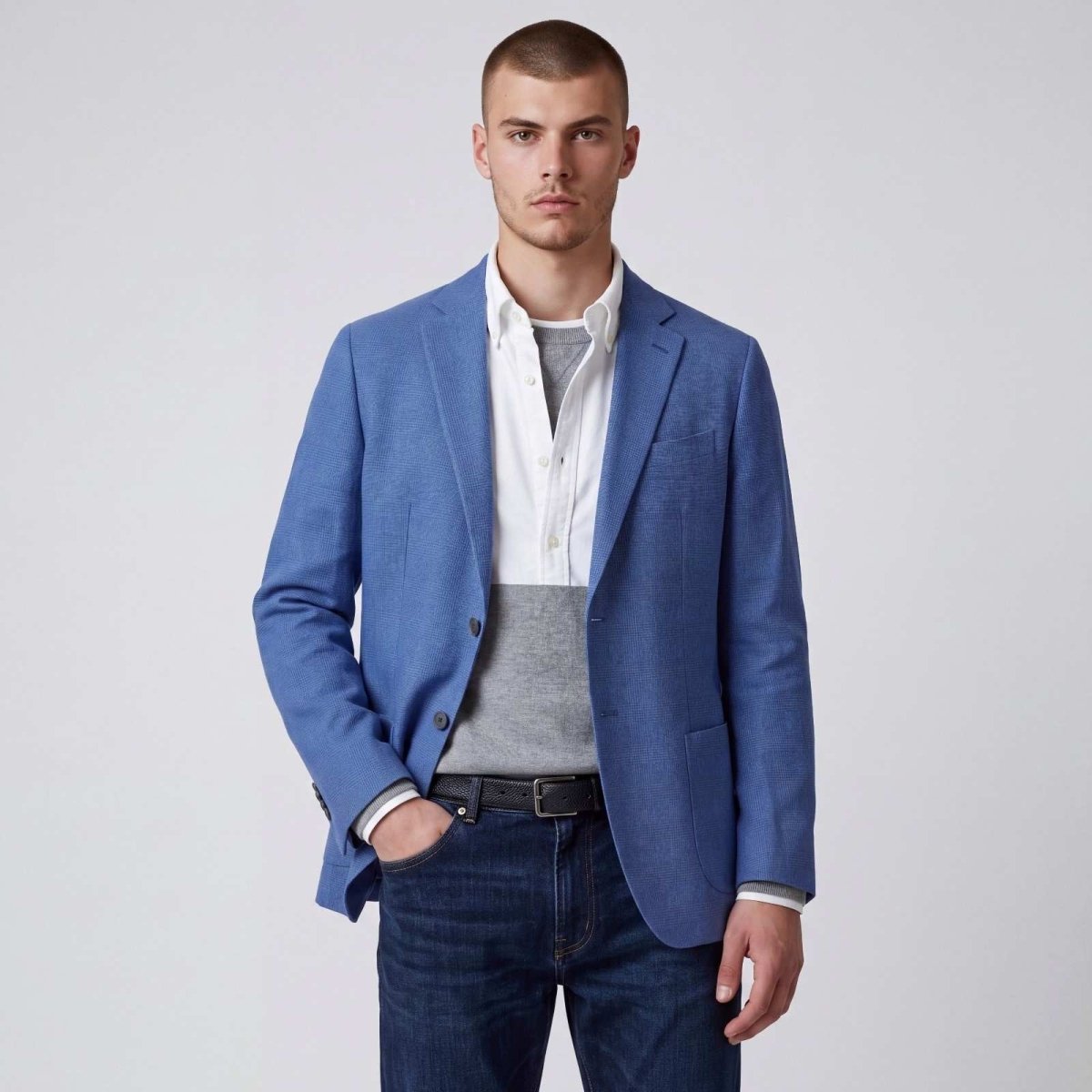 Jos A Bank Traveler Slim Fit Unstructured Glen Check Sport Coat 44L