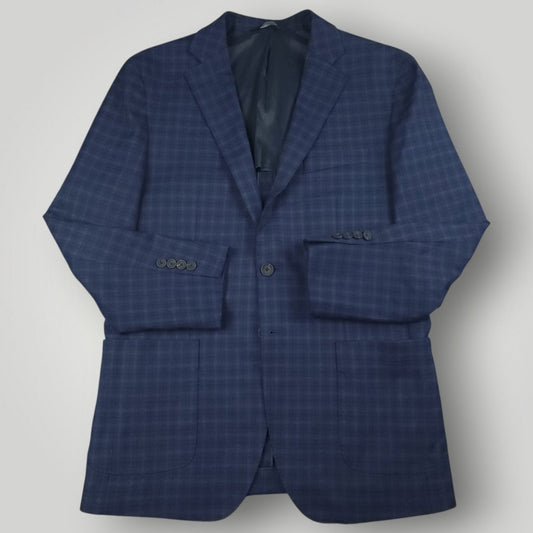 Slim Fit Traveler Unstructured Travel Tech Wool Blend Plaid Sport Coat 42R