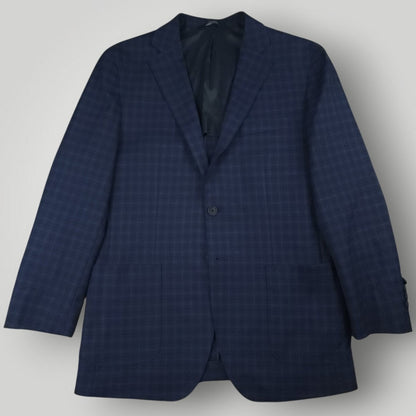 Slim Fit Traveler Unstructured Travel Tech Wool Blend Plaid Sport Coat 42R