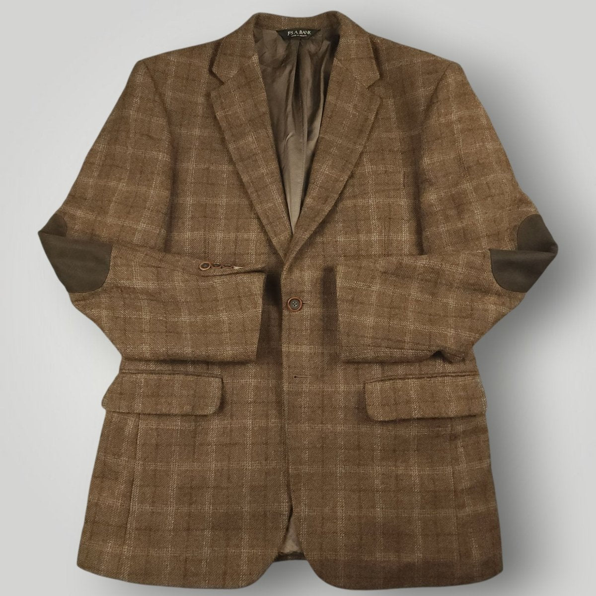 Tailored Fit  Brushed Wool Elbow Patch Plaid Sport Coat 39R/40R