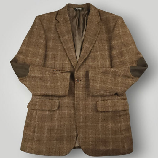 Tailored Fit  Brushed Wool Elbow Patch Plaid Sport Coat 39R/40R