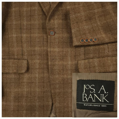 Tailored Fit  Brushed Wool Elbow Patch Plaid Sport Coat 39R/40R