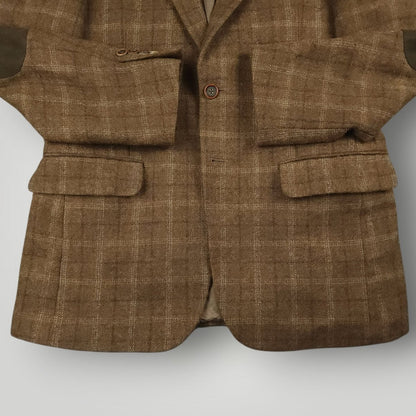 Tailored Fit  Brushed Wool Elbow Patch Plaid Sport Coat 39R/40R