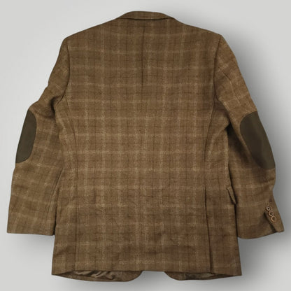 Tailored Fit  Brushed Wool Elbow Patch Plaid Sport Coat 39R/40R
