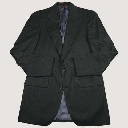 Vintage 80s Flannel Wool Wide Lapel Sport Coat 40R