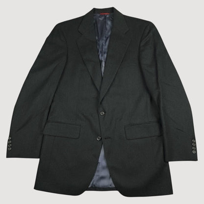 Vintage 80s Flannel Wool Wide Lapel Sport Coat 40R