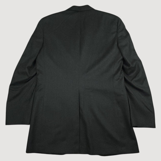 Vintage 80s Jos A Bank Flannel Wool Wide Lapel Sport Coat 40R