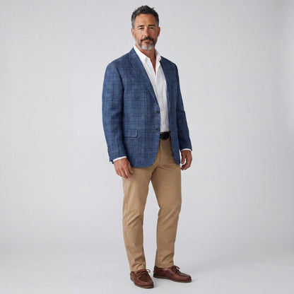 Joseph Abboud Hopsack E Thomas Silk Wool Linen Slim Fit Sport Coat 54R