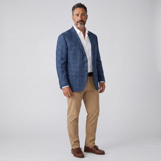Joseph Abboud Hopsack E Thomas Silk Wool Linen Slim Fit Sport Coat 54R