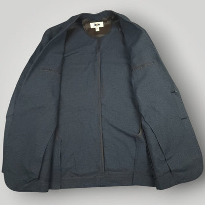 Interior view of Joseph Abboud blue sport coat showing lining and inside label