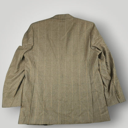 Moon Tweed Wool Cashmere Cotton Gun Club Check Hacking Jacket 44R