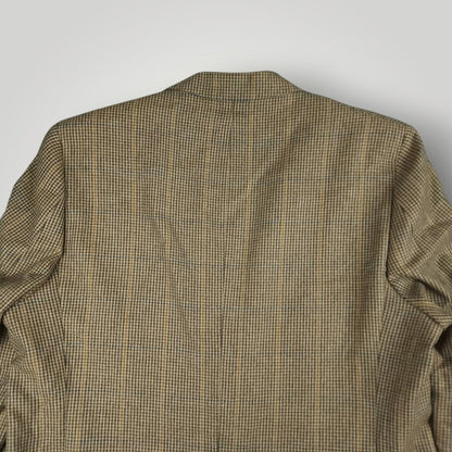 Moon Tweed Wool Cashmere Cotton Gun Club Check Hacking Jacket 44R