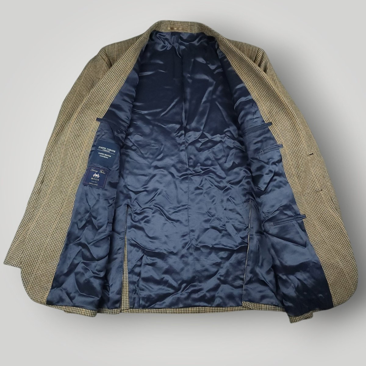 Moon Tweed Wool Cashmere Cotton Gun Club Check Hacking Jacket 44R
