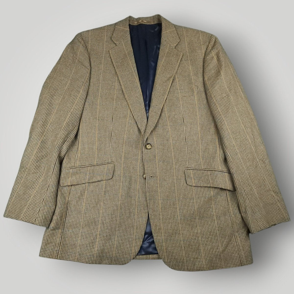 Moon Tweed Wool Cashmere Cotton Gun Club Check Hacking Jacket 44R