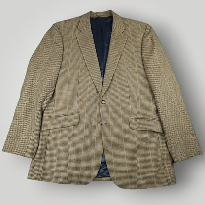 Moon Tweed Wool Cashmere Cotton Gun Club Check Hacking Jacket 44R