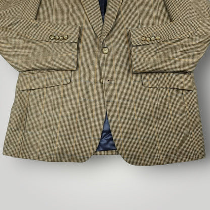 Moon Tweed Wool Cashmere Cotton Gun Club Check Hacking Jacket 44R